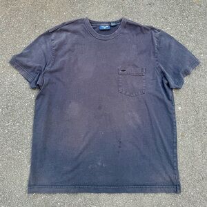 Men’s Docker Vintage Wash Sun Faded Heavyweight Black Basic Tee Shirt